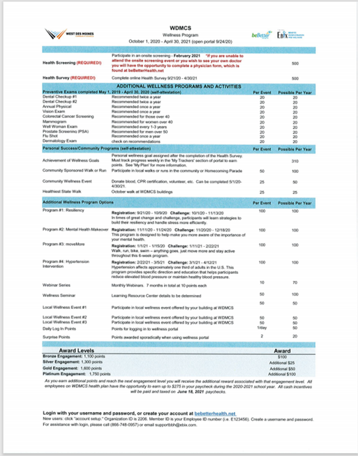 Example of a wellness program